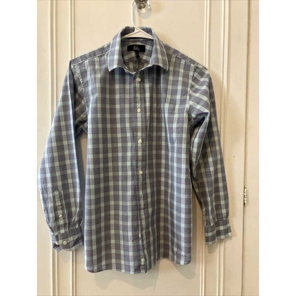 NORDSTROM PINK/BLUE/WHITE PLAID LONG SLEEVE BUTTON FRONT SHIRT BOY SZ 16